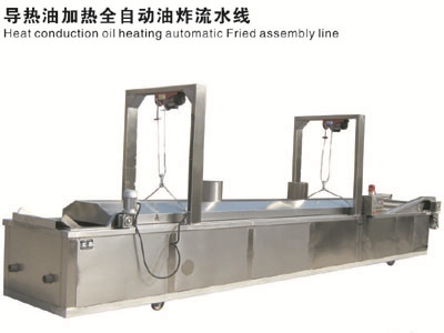 導(dǎo)熱油加熱全自動油炸機流水線